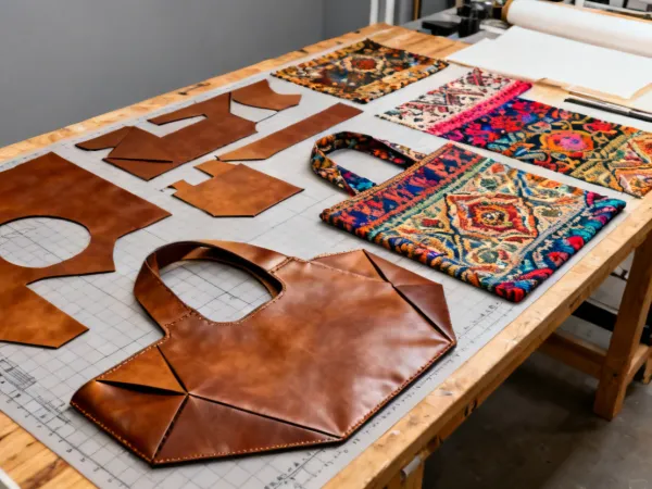 Laser-cut leather and textile pieces for fashion