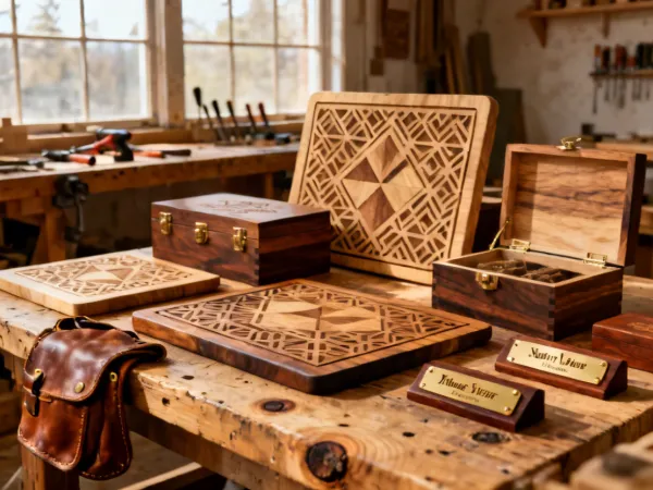 Laser-engraved wooden products and gifts